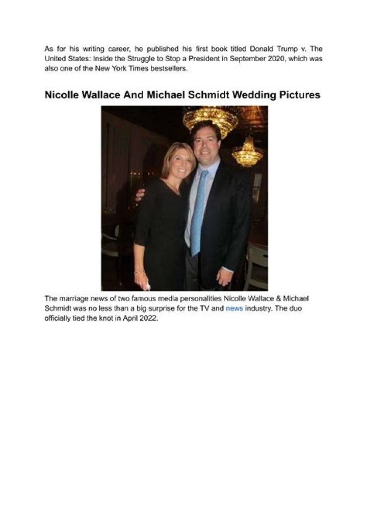 Mike Schmidt And Nicolle Wallace